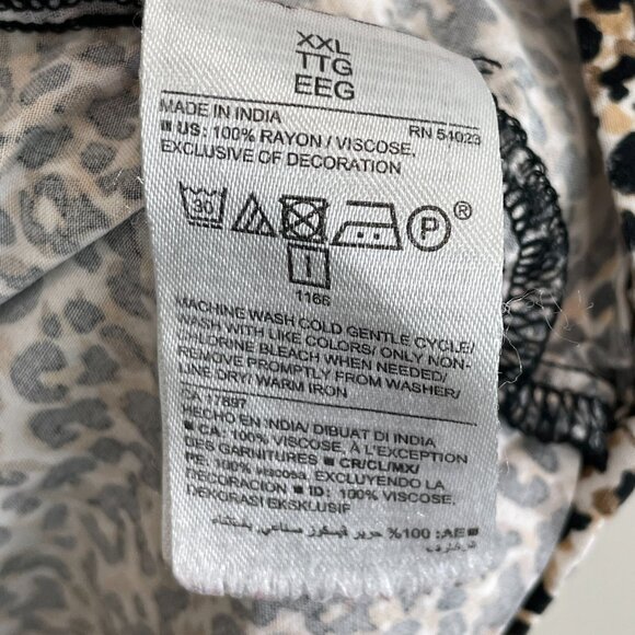 Old Navy Womens Plus XXL Animal Print Tunic Top Front Tassel Tie Shirt - Picture 6 of 13